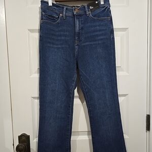 Express Women's Dark Blue Wide Leg Jeans